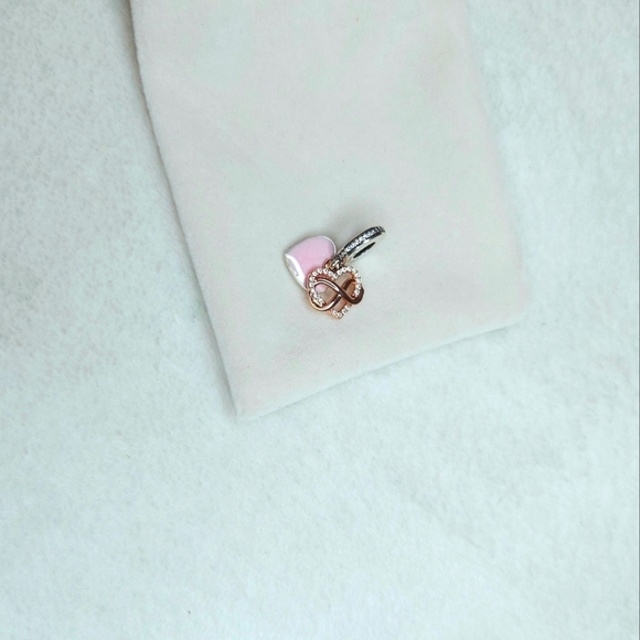 Genuine S925 Sterling Silver Sparkle Infinity Heart Pandora Moments Style Charm - Picture 8 of 16